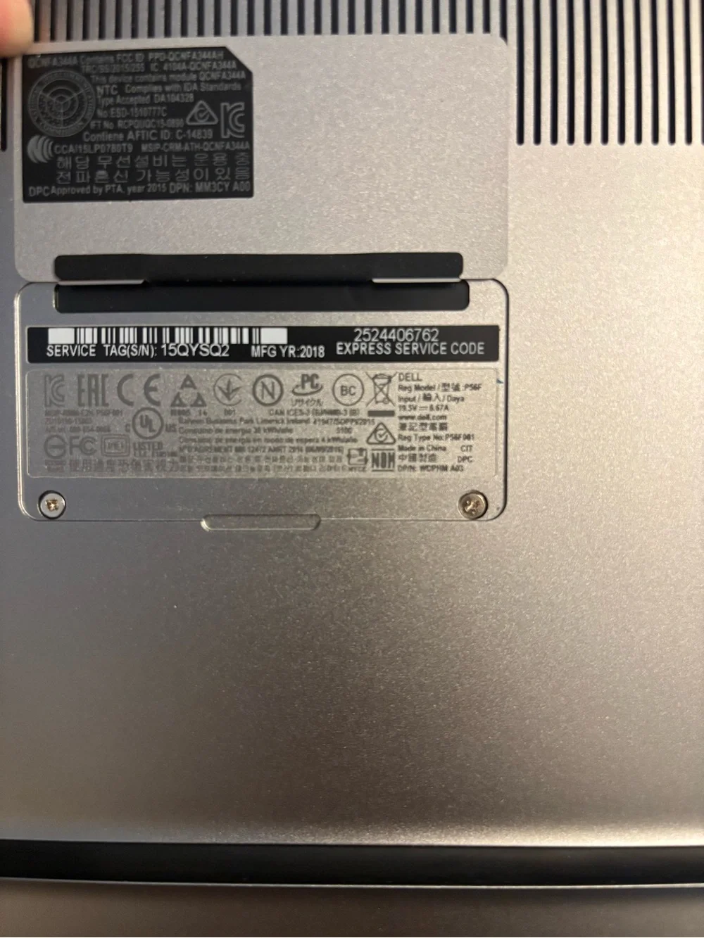 Intel Silver and White Laptop System Information Screen